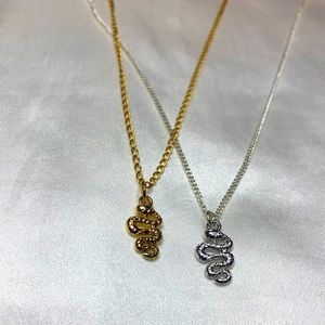 Silver and Gold snake necklace